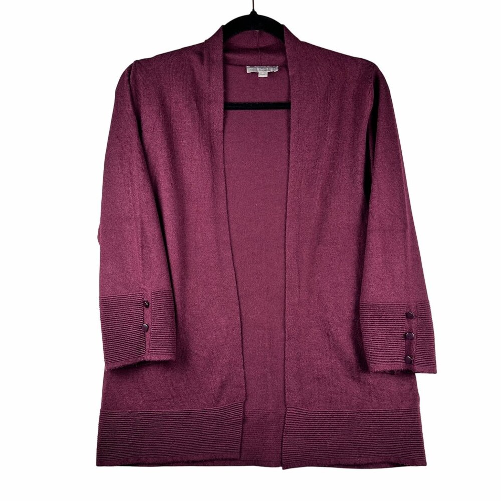 Stitch Fix Evolution by Cyrus Womens Cardigan Sweater Small Burgundy Open Front